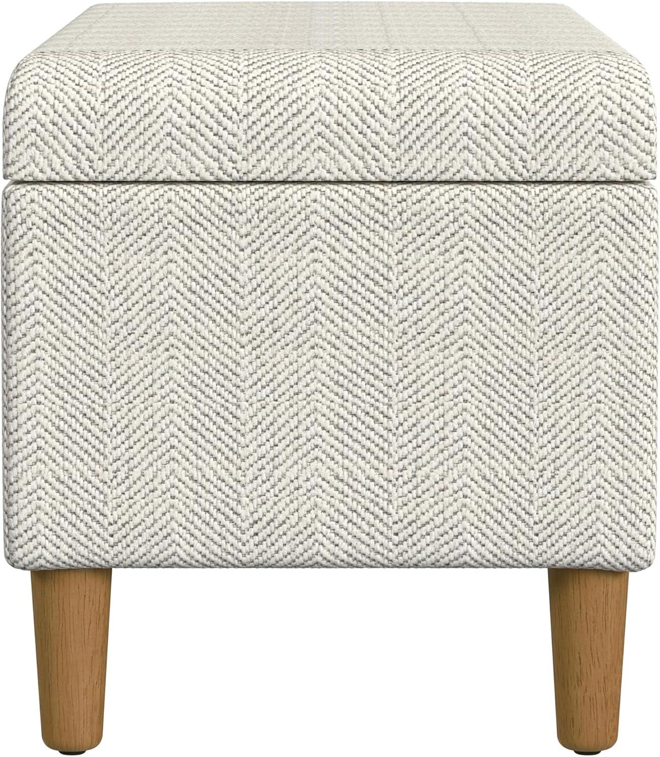 HomePop Malmo Decorative Storage Bench -Cream Chevron Woven