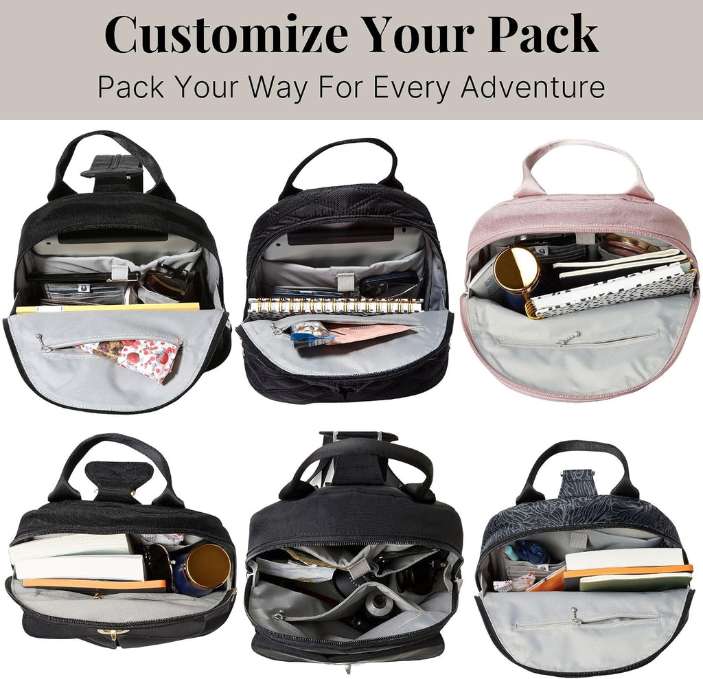 Baggallini Naples Convertible Backpack - Travel Sling Crossbody - 12' Nylon Handbag w/RFID & Padded Tablet Sleeve