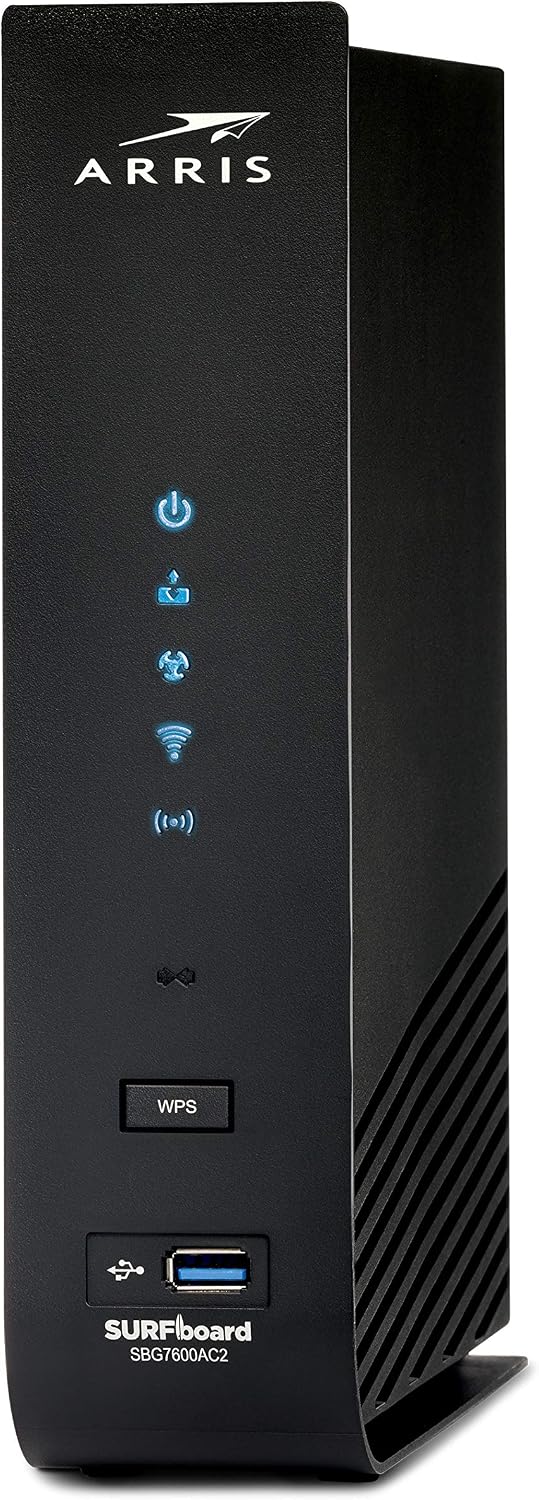 ARRIS (SBG7600AC2) - Cable Modem Router Combo - DOCSIS 3.0 & AC2350 WiFi, [Check with your provider for compatibility]Four 1 Gbps Ports , 800 Mbps Max Internet Speeds