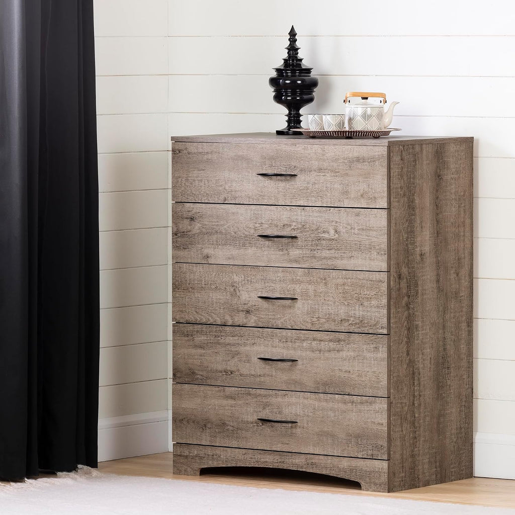 South Shore Step One 5-Drawer Chest Dresser Weathered Oak