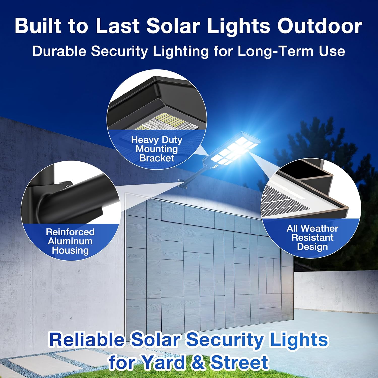 OKPRO 10000W Solar Street Lights Outdoor, IP66 Waterproof Solar Lights Outdoor with Motion Sensor & Remote, Dusk to Dawn Commercial Security Lighting for Parking Lot, Yard, Farm, Driveway (2 Pack)