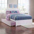 AFI, Nantucket King Platform Bed with Footboard & Twin XL Trundle, White