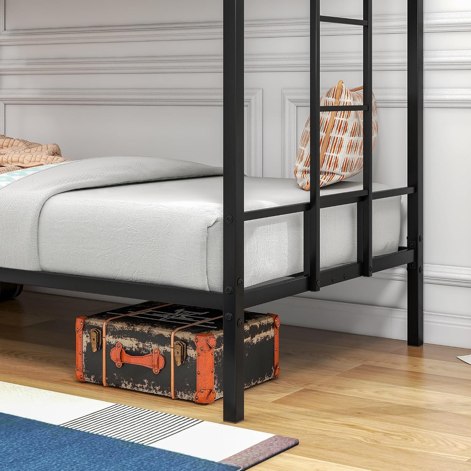 SECOLI 2024 Bedroom Furniture Twin Twin Size Bunk Bed Black