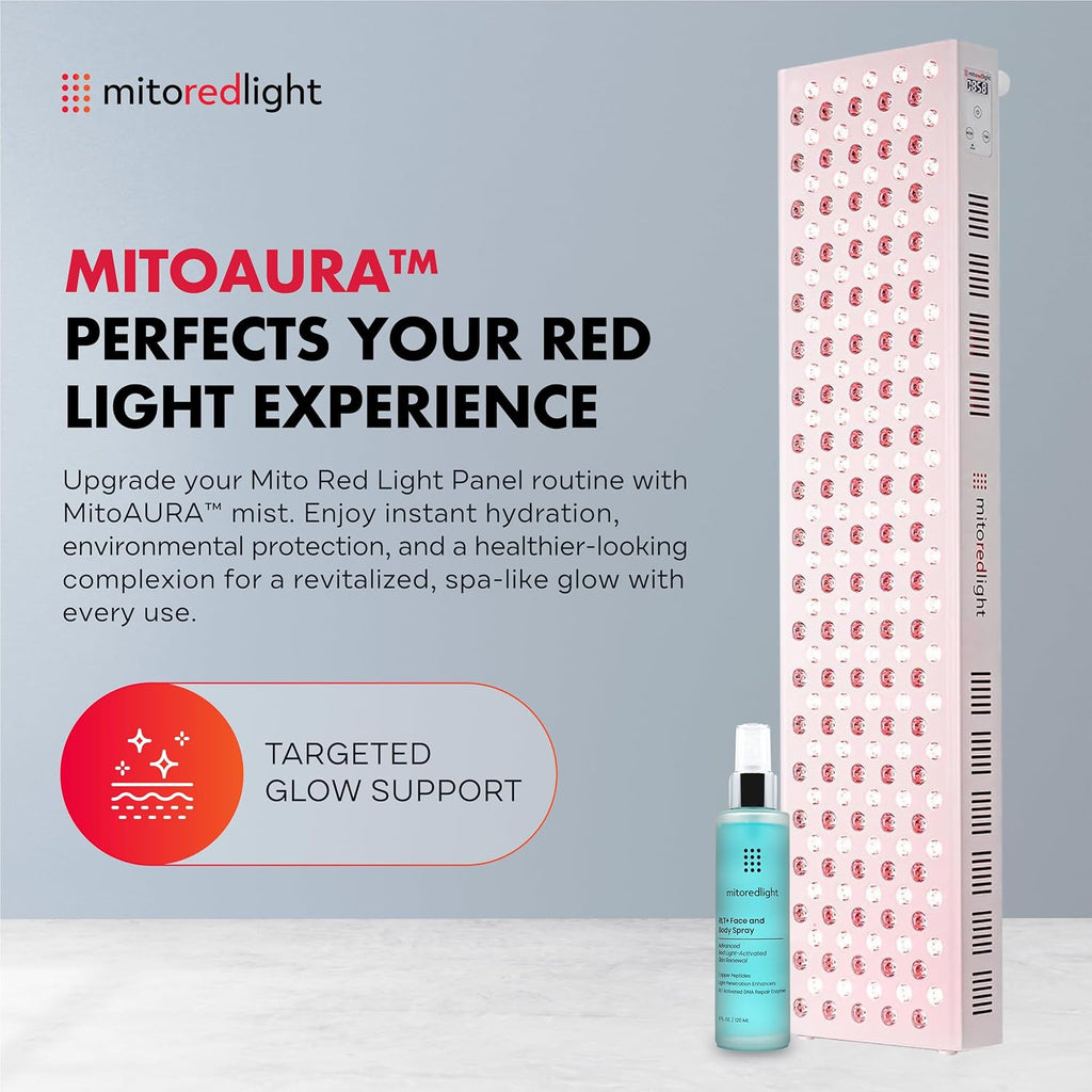 Mito Red Light – MitoMAX 2.0 Red Light Panel – Red Light Therapy for Face and Neck – Red Light & Near Infrared Red Light Therapy – At-Home Red Light Therapy for Body