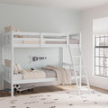 Storkcraft Caribou Bunk Bed Twin Over Twin Bunk Bed (White) - GREENGUARD Gold Certified, Twin Bunk Beds for Kids, Converts to 2 Individual Twin Beds, Bunk Beds for Kids