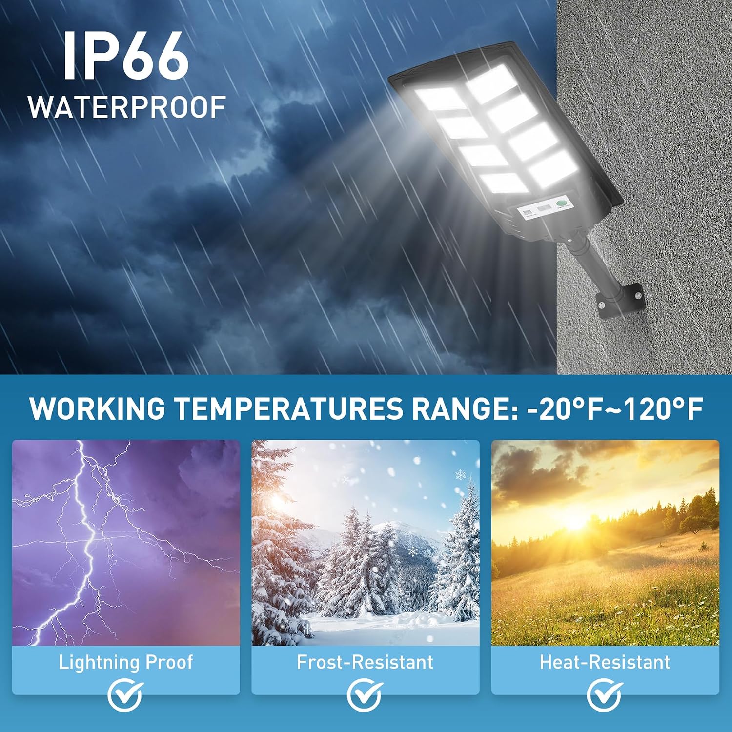 K4 200W Solar Lights Outdoor Waterproof,6500K Solar Street Lights Outdoor 12000LM LED Flood Light, Wide Angle with Motion Sensor and Remote Control for Yard,Fence,Parking lot,Garage(6 Pack)