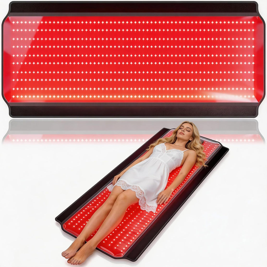 Full Body Red Light Therapy Mat, 59.1'*25.6' Whole Red Light Therapy Pad for Body with 660nm & 850nm, 600 LEDs redlight Blanket with Adjustable Timer & Intensity, Gifts for Women, Men, and Pets