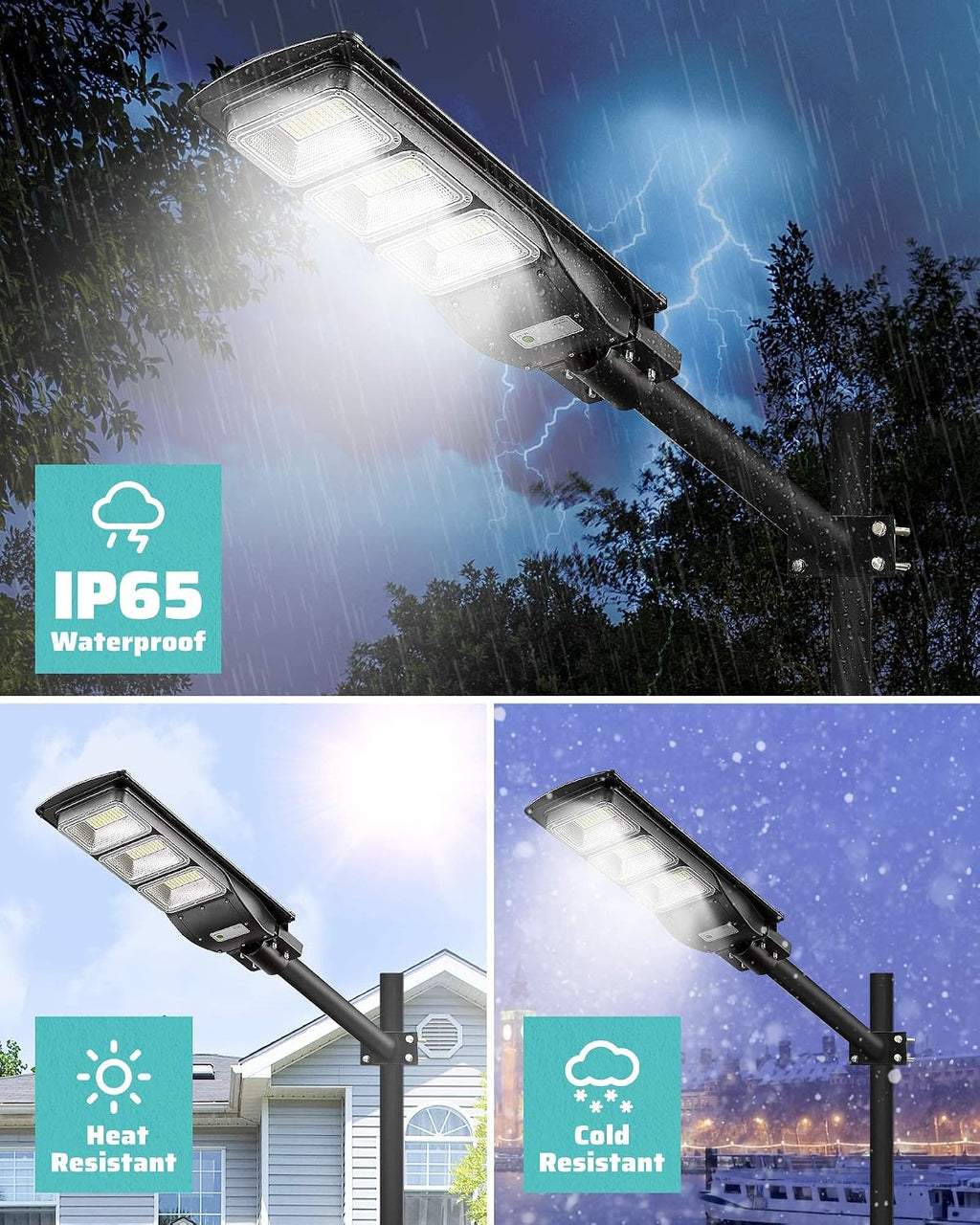 Lovus 2Pack 3600W Solar LED Street Lights, IP65 Waterproof Outdoor Solar Motion Sensor Flood Security Lights Dusk to Dawn for Parking Lot, Home, Garage