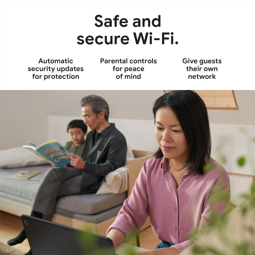 Google Nest WiFi Pro - Wi-Fi 6E - Reliable Home Wi-Fi System with Fast Speed and Whole Home Coverage - WPS - Mesh Wi-Fi Router - Fog