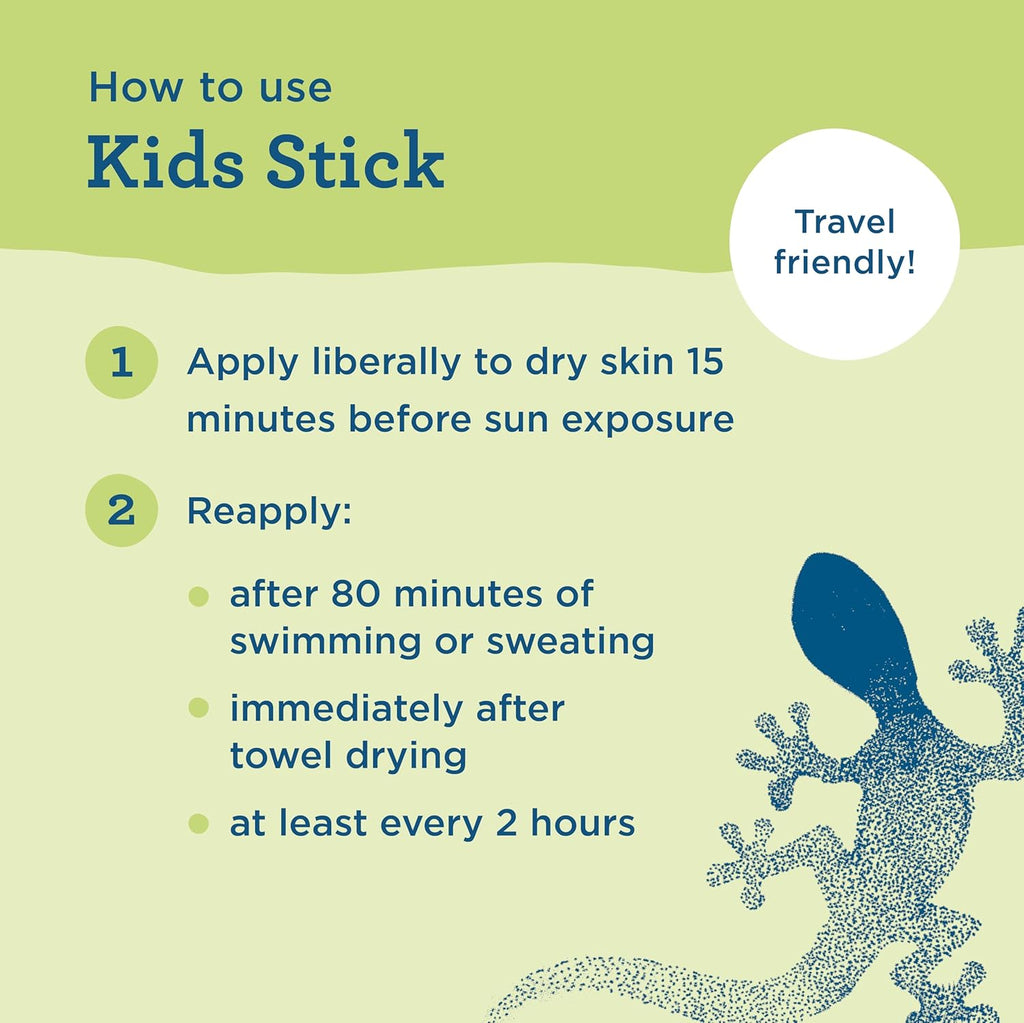 Blue Lizard Kids Mineral SPF 50 Sunscreen Stick, Zinc Oxide, 100% Mineral Actives, Developed for Kids' Sensitive Skin, TSA-Friendly, Vegan, Paraben-free, Fragrance-Free, 0.5 oz (Pack of 12)
