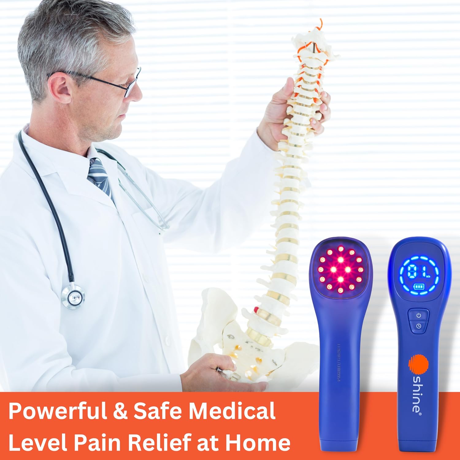 DEEP RED/NIR Plus – Shine Relief – Red & Near Infrared Light Therapy Device 660nm & 850nm for Skin Health, Joint Pain Relief & Deep Tissue Muscle Recovery | All-in-One Professional Device for Home Use