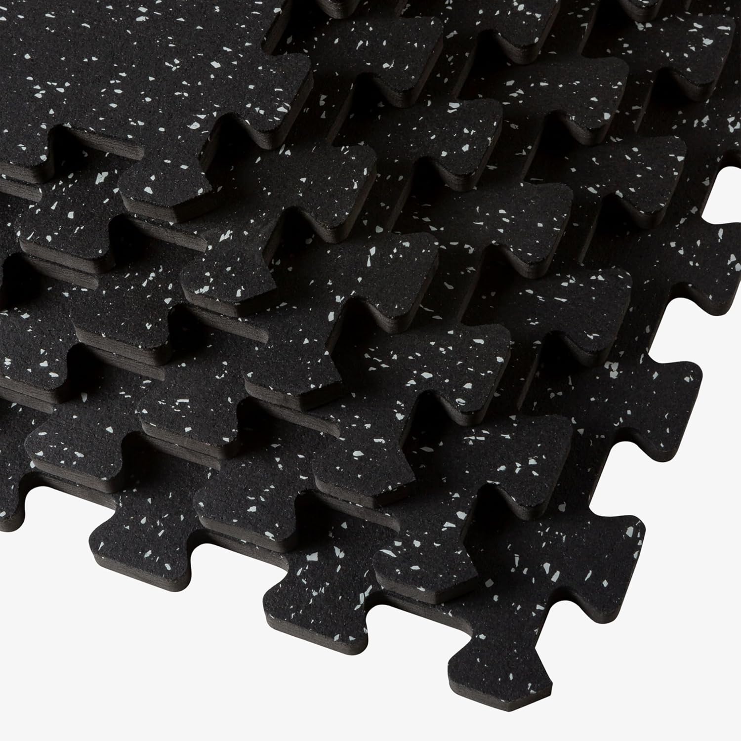 Velotas 3/8-Inch Thick Interlocking Foam Tiles with Rubber Top - Personal Fitness Mat, EVA Foam Puzzle Floor Tiles, for Home Gym Workouts