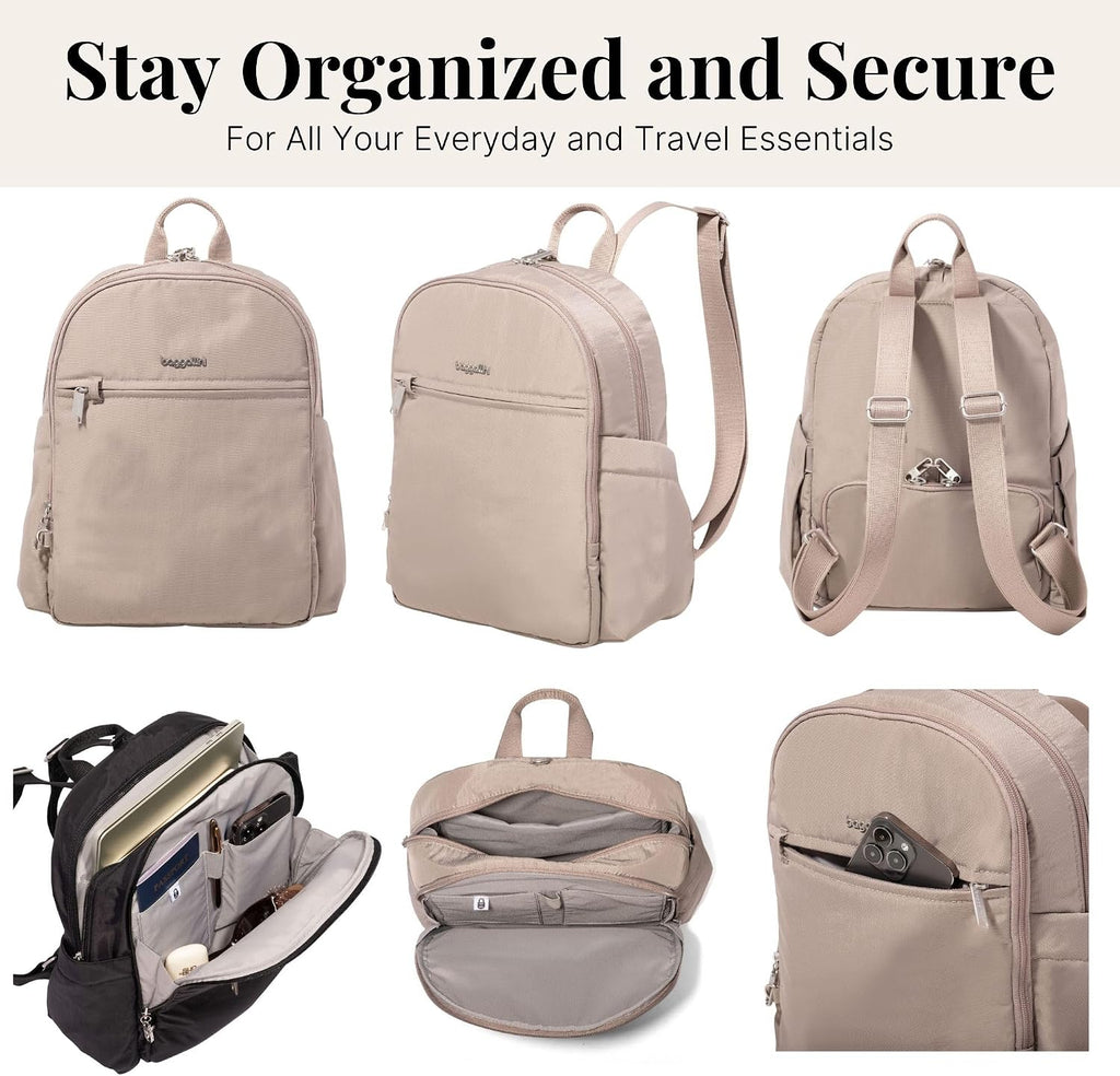 Securtex Anti-Theft Getaway Backpack - 9.4'x13'x5' Travel Safe Bag w/Locking Zippers, Slash-Resistant, RFID