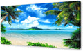 DZL Art S72798 Canvas Wall Art Ocean Waves Coconut Trees on Sands Beach Seascape Scenery Painting Nature Picture for Bedroom Home Office Wall Decor