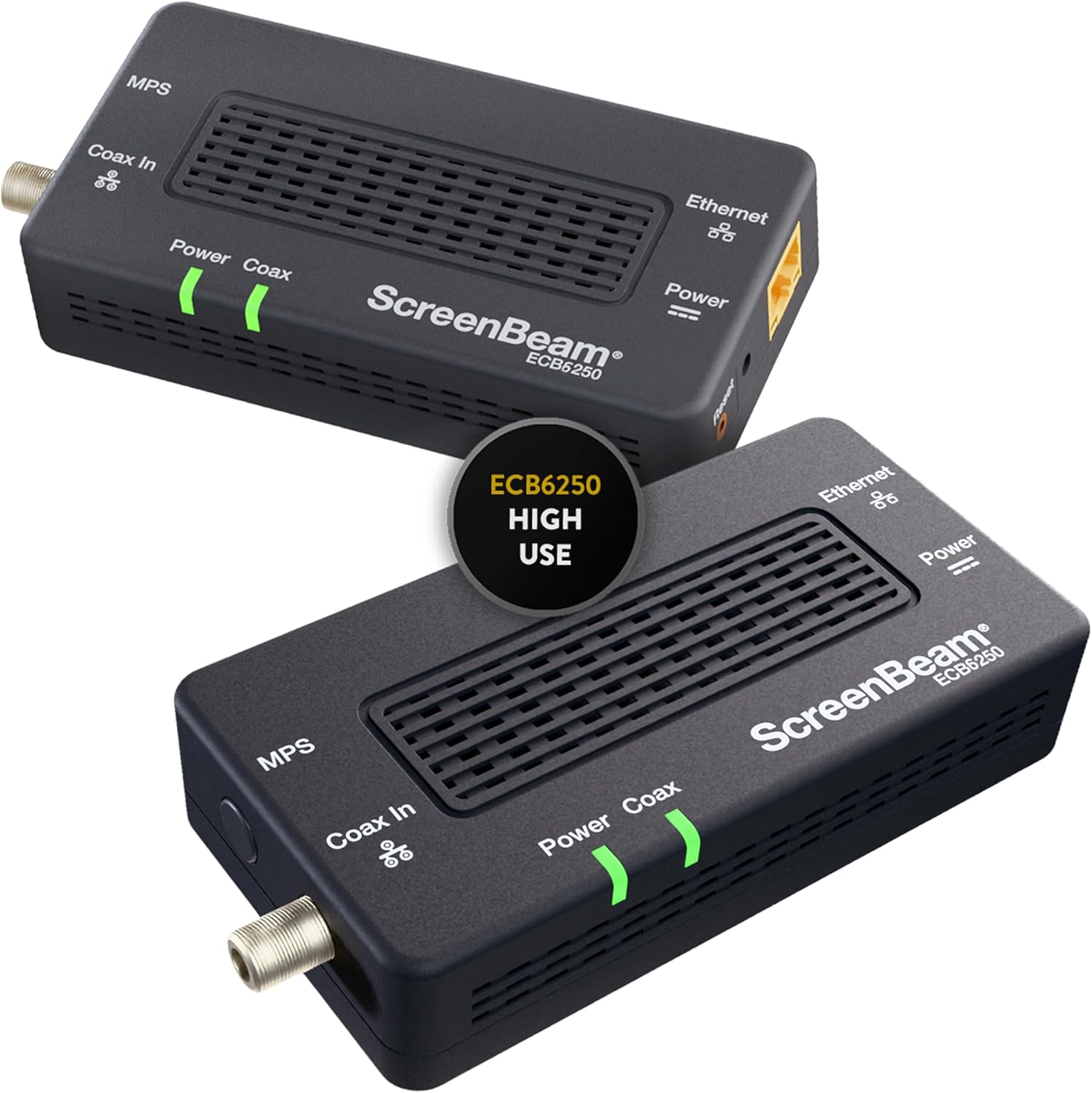 ScreenBeam MoCA 2.5 Network Adapter for Higher Speed Internet, Ethernet Over Coax - Starter Kit (Model: ECB6250K02)