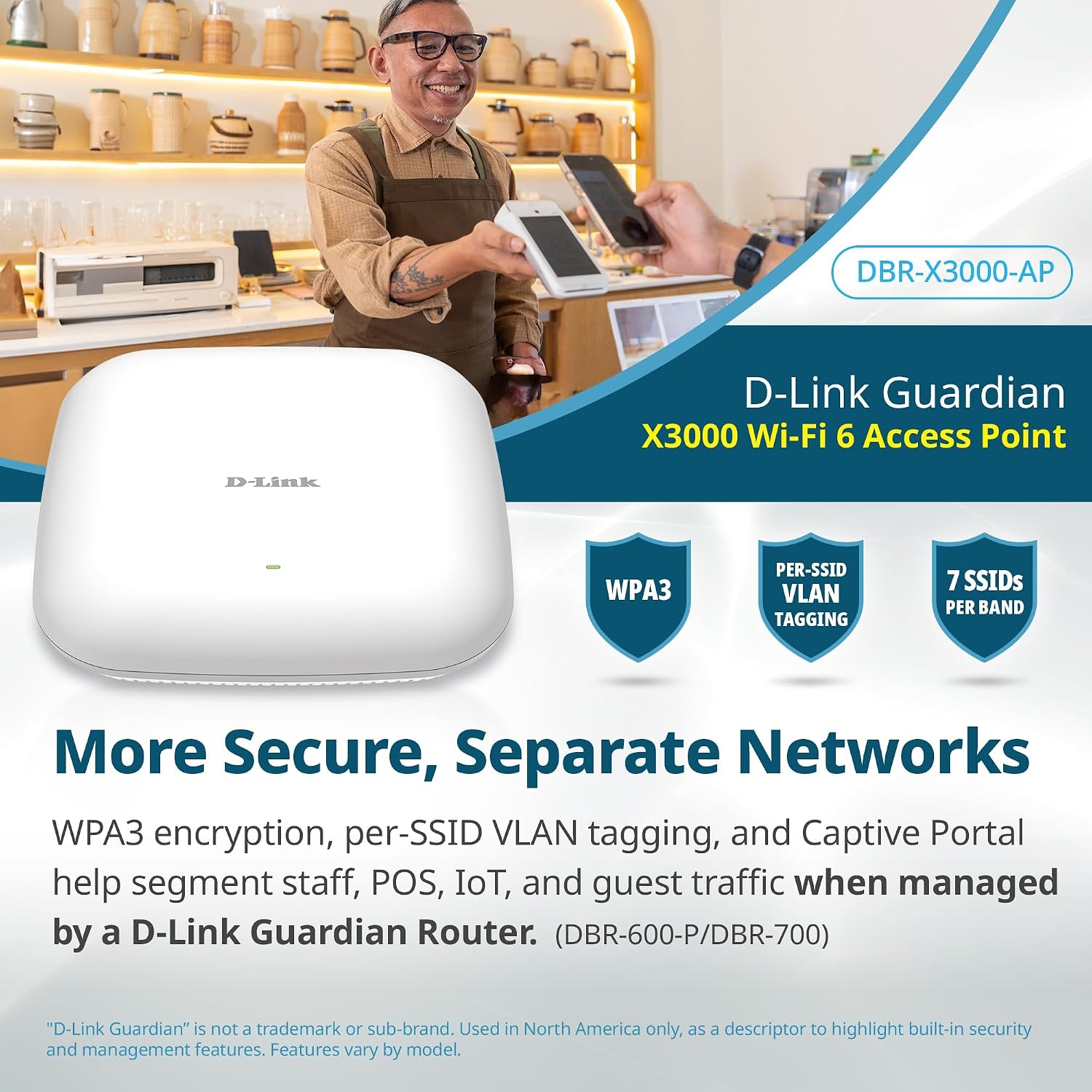 D-Link Guardian 700 Pro Multi-Gig Business Router with SFP (DBR-700), Premium Router with Multi-WAN Failover, SPI Firewall, 8X 2.5GbE LAN with SFP, VPN