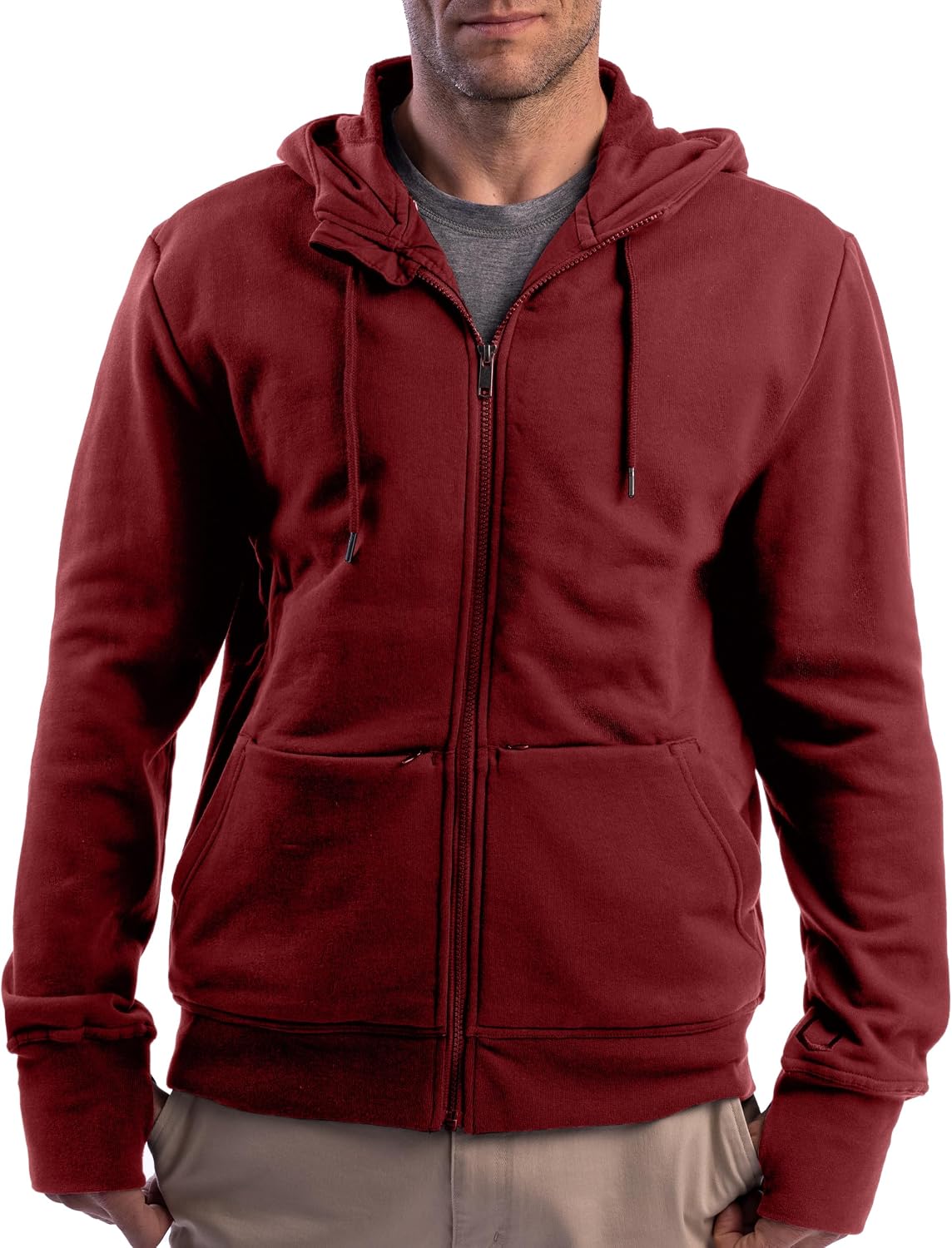 SCOTTeVEST Cotton Hoodie for Men - 21 Hidden Pockets - Lightweight Zip Up Sweatshirt for Travel & More