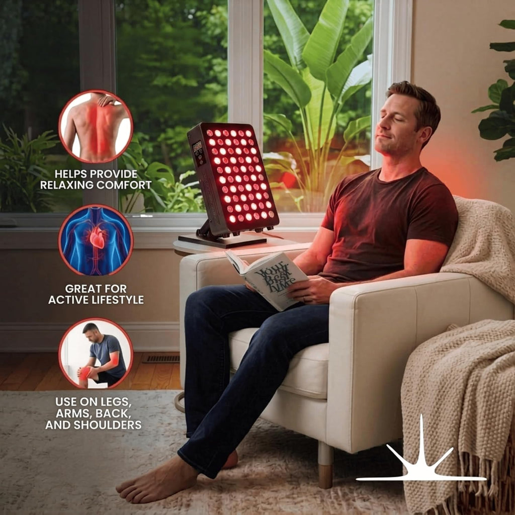 FSA Red Light Therapy for Body & Face - 660nm & 850nm Near Infrared Red Light Therapy Panel for Skin, Muscles & Recovery – Full-Body LED Light Therapy Device with Stand HSA