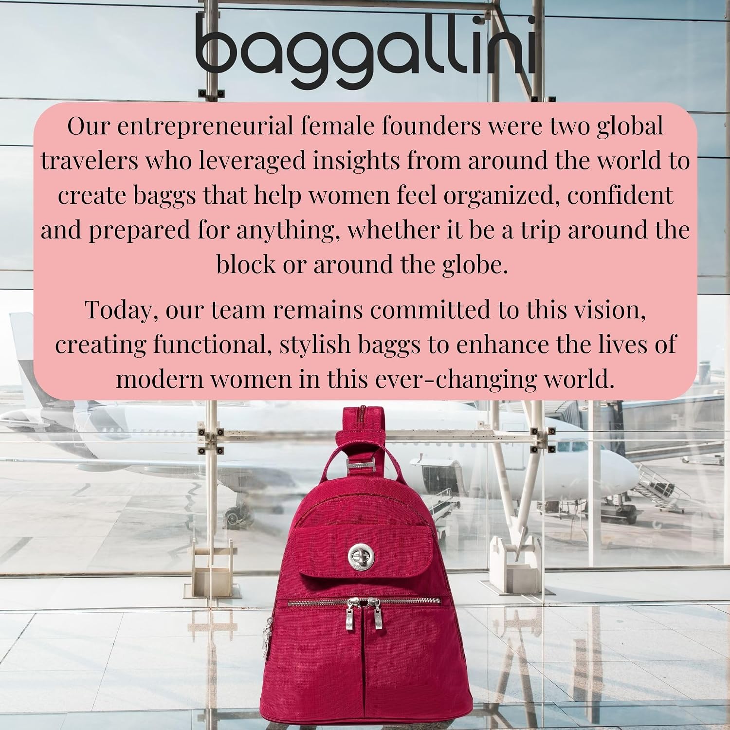 Baggallini Naples Convertible Backpack - Travel Sling Crossbody - 12' Nylon Handbag w/ RFID & Padded Tablet Sleeve