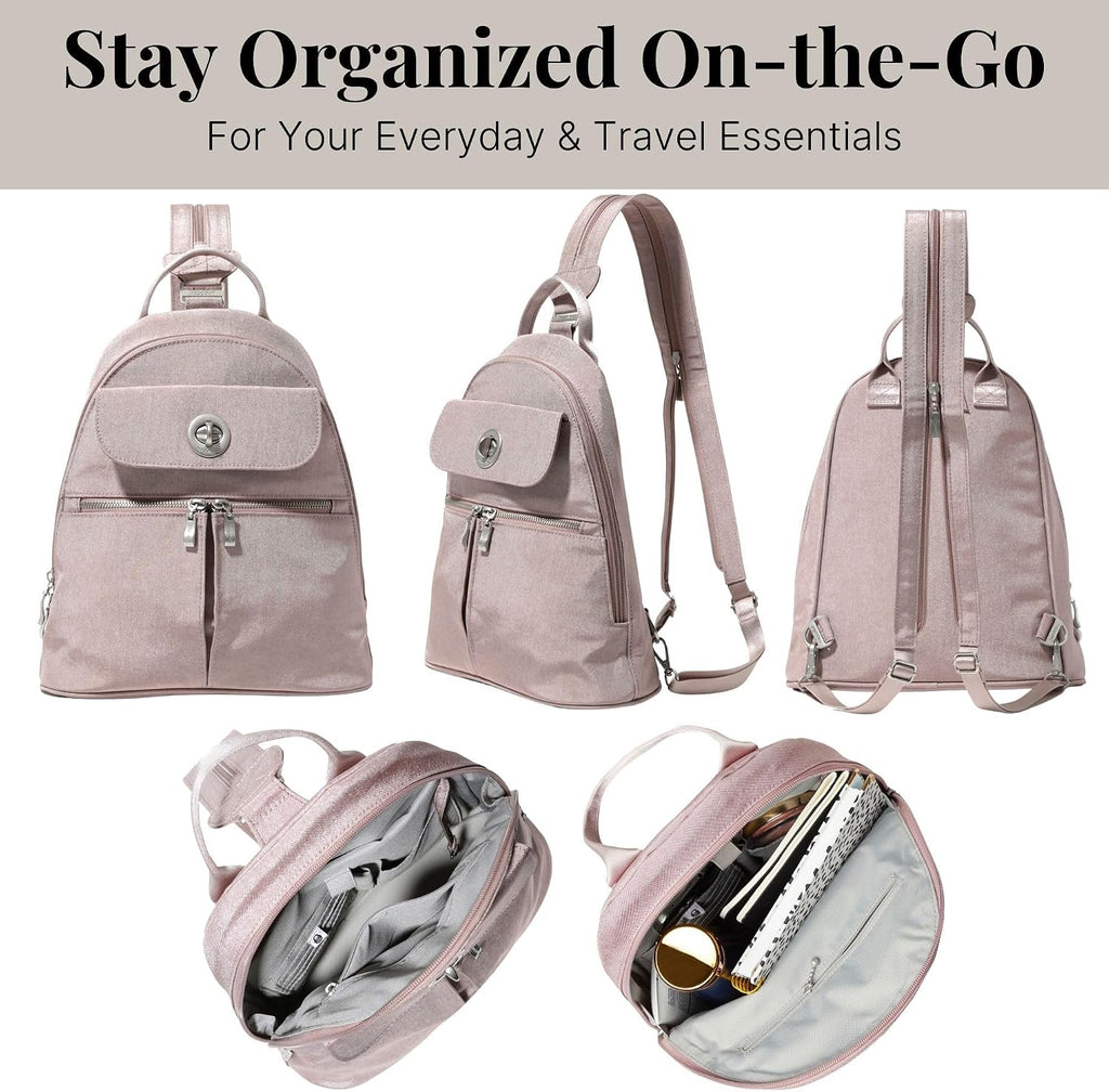 Baggallini Naples Convertible Backpack - Travel Sling Crossbody - 12' Nylon Handbag w/ RFID & Padded Tablet Sleeve
