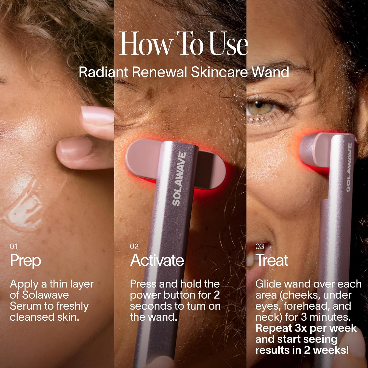 Solawave 4-in-1 Red Light Therapy Wand for Face & Neck | Beauty Device with Galvanic Current, Massager & Warmth | Anti-Aging, Wrinkle Reduction, Skin Tightening, Depuffing & Rejuvenation (Ombre)