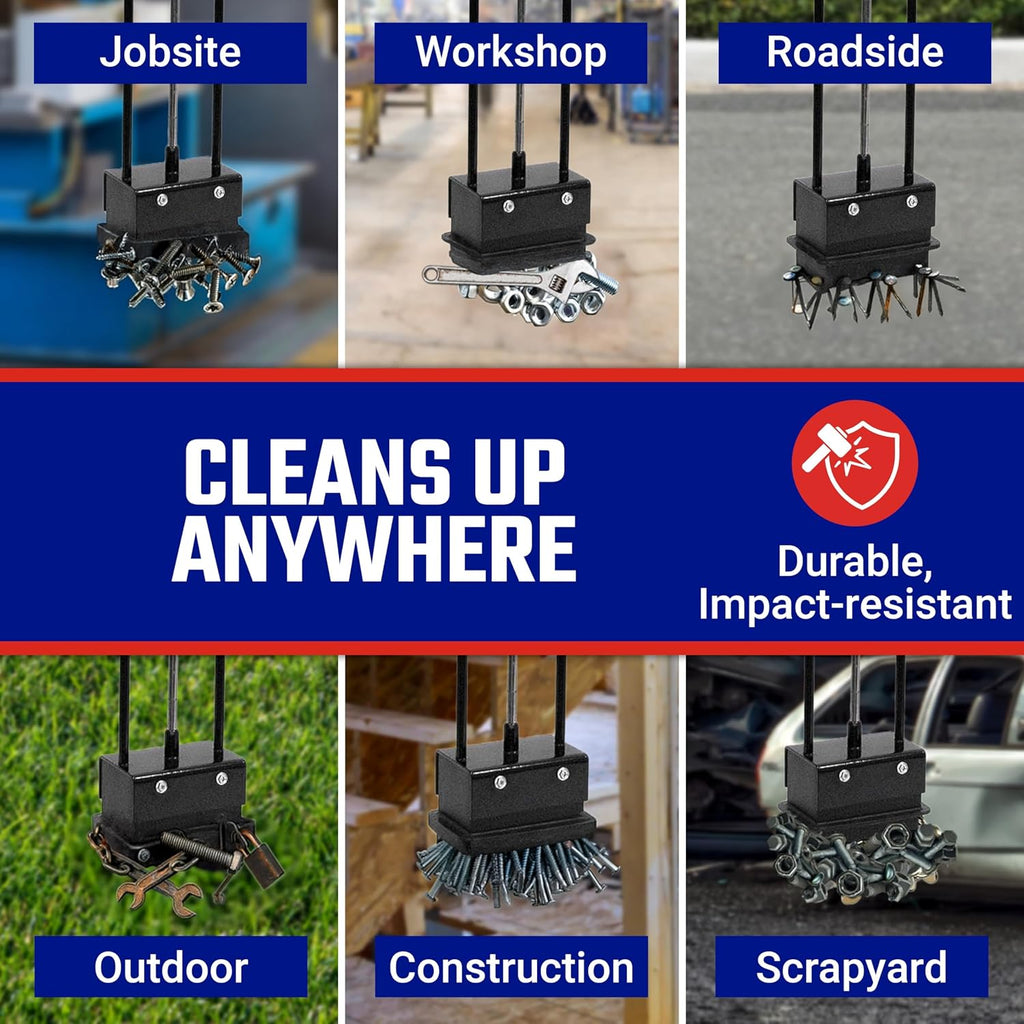 Master Magnetics Heavy-Duty Magnetic Bulk Parts Lifter with Release and Handle - Strong Magnet with 4 to 5 lb Hold - Picks Up Nails and Other Metal - 4.375' L x 3.125' W x 32.25' H