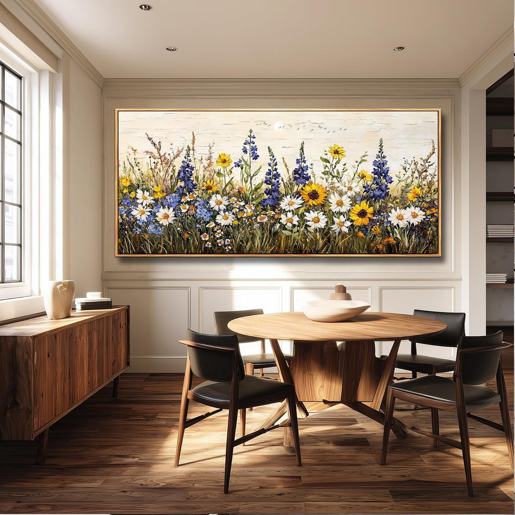 ERQINHUA Farmhouse Wall Decoration For Living Room Large Canvas Wall Art For Bedroom Office Mural Boho Flowers Watercolour Restaurant Wall Pictures Printing Artwork Home Decor 32x72 In Wood Framed