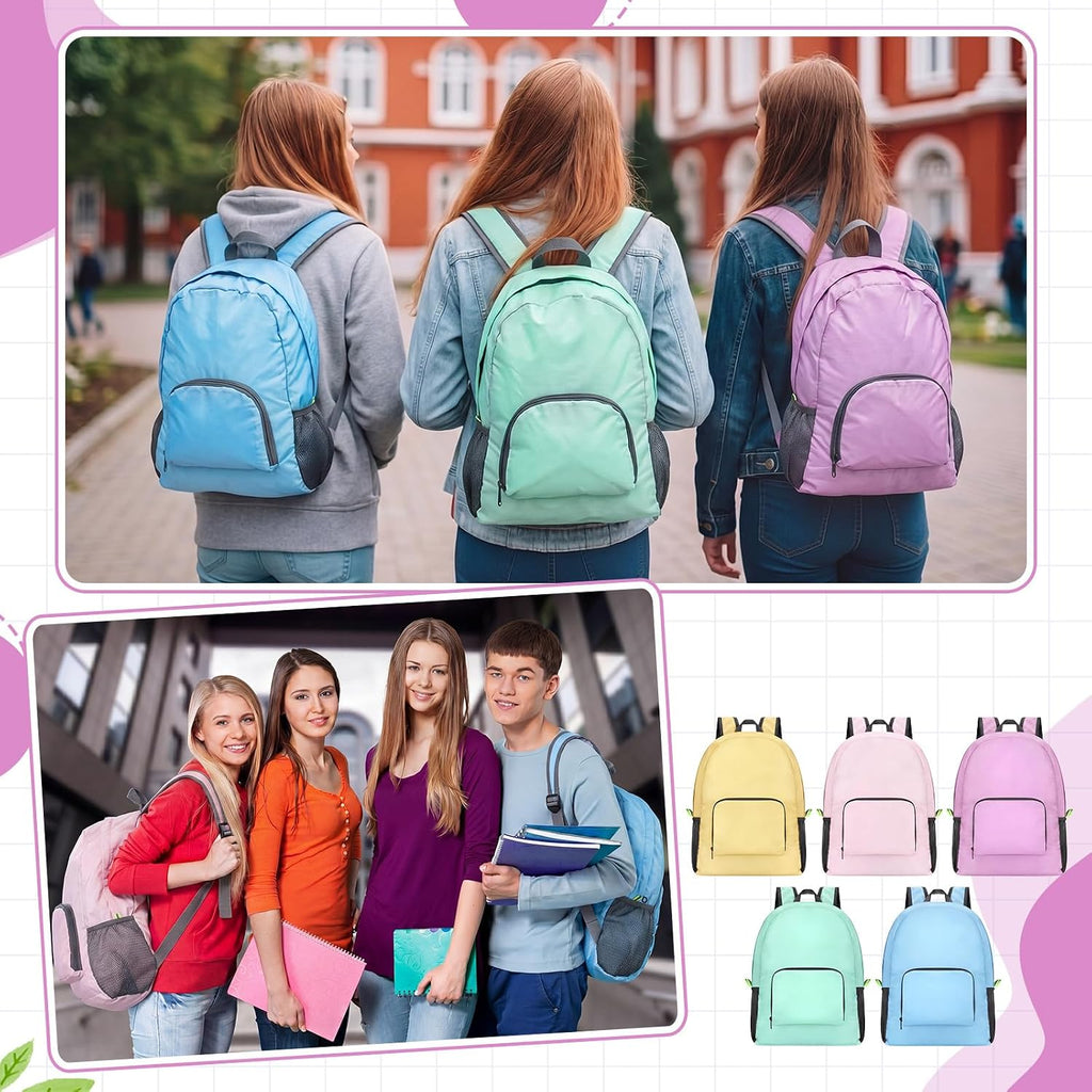 Eccliy 50 Pack Backpacks Bulk 17 Inches Back Pack Basic Backpack for Adult Lightweight Outdoor Travel Bookbags (5 Basic Color)