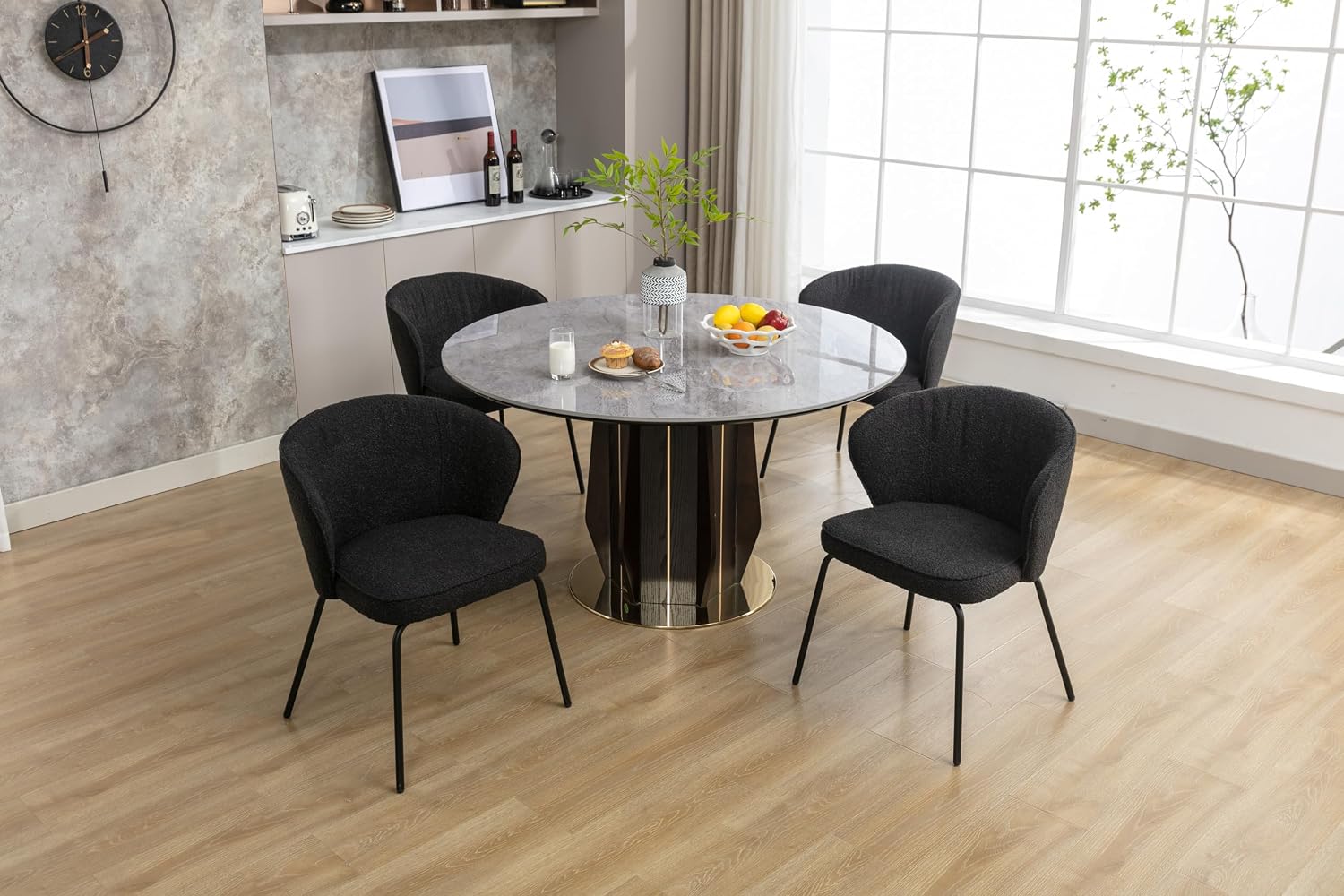 Luxury Velvet Swivel Dining Chairs Set of 2 Beige Chairs for Living Room or Bedroom Single Light Luxury Design Metal Legs Elegant Furniture for Home Décor (Black Set of 2)