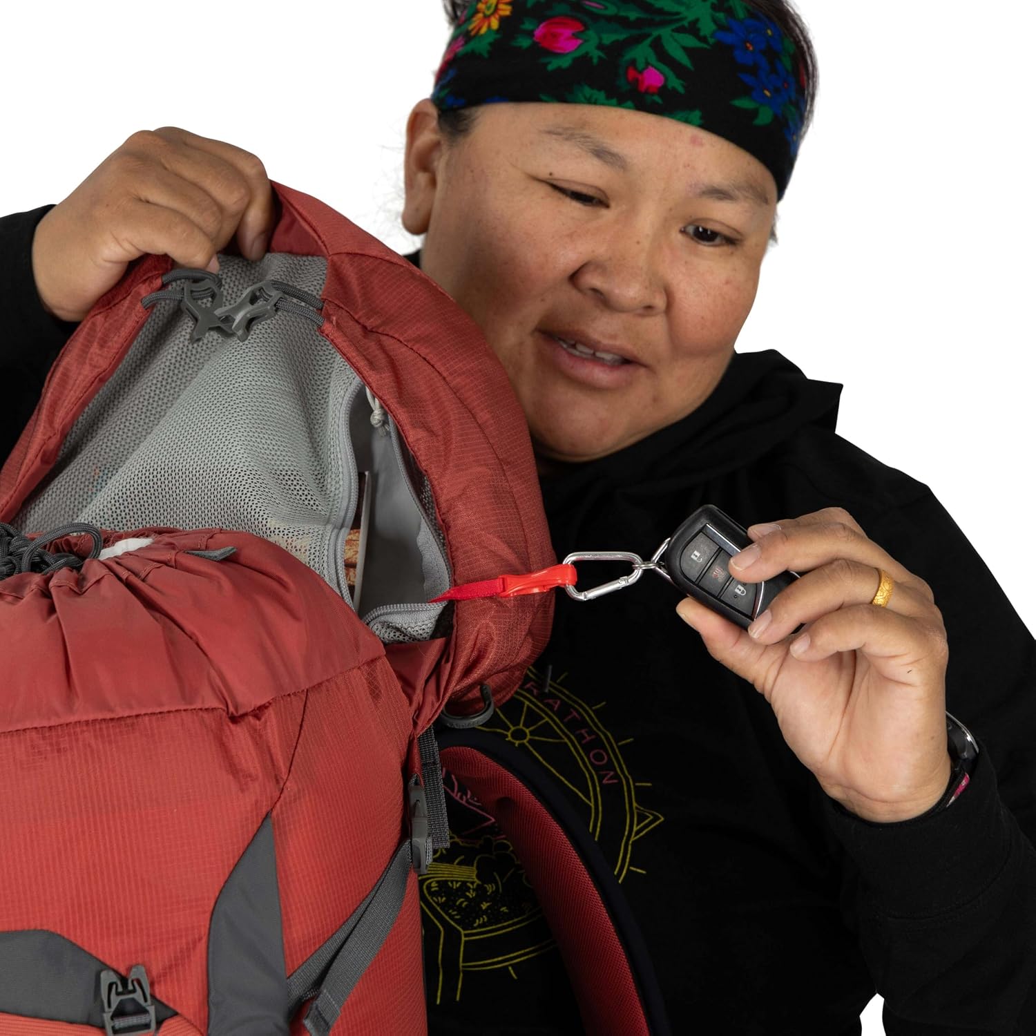 Osprey Tempest 33L Women's Lightweight Hiking Backpack - Daypack for Travel & Camping, Red Pampas/Coal Grey, Extended Fit