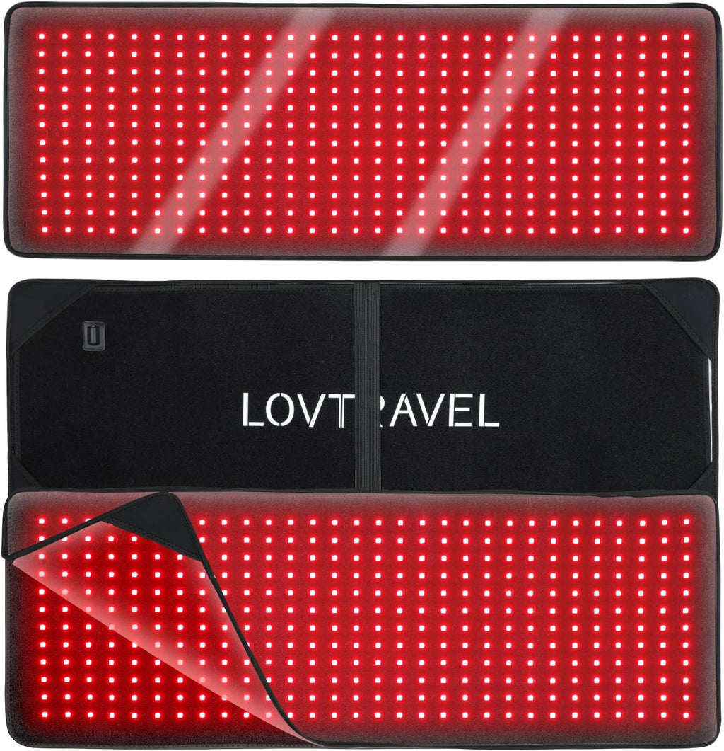 360pcs LED 660nm Red Light and 850nm Near Infrared Light Therapy Devices Mat Large Wearable Pads Wrap for Body Pain Relief