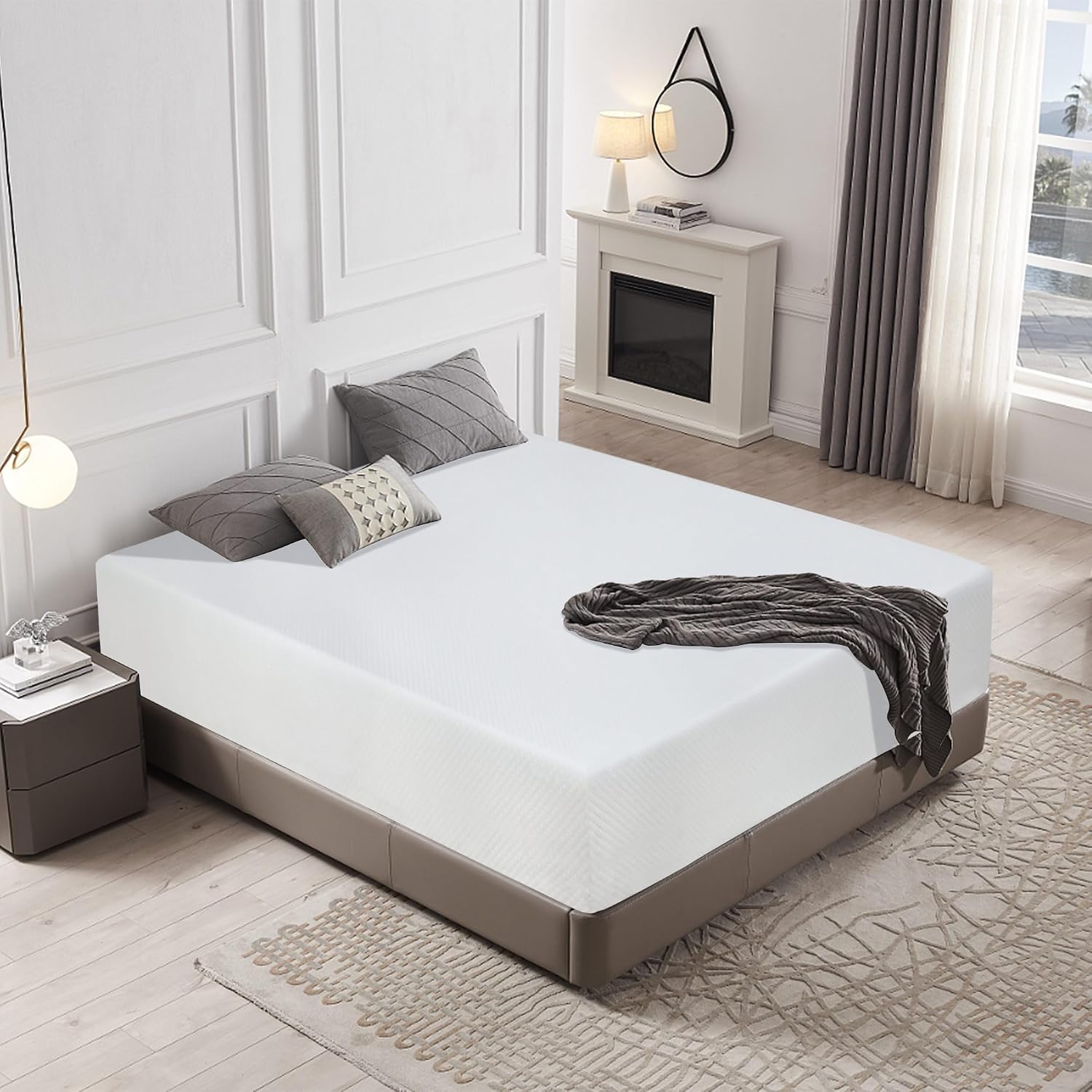 MKDLUFEI 5 Inch California King Memory Foam Mattress, Cool Gel, Medium Firm, White
