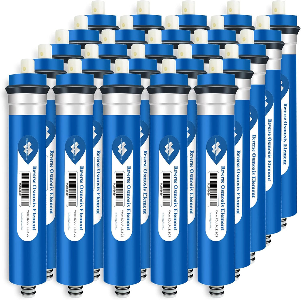Membrane Solutions Reverse Osmosis Membrane 75 GPD 11.75'x1.75' RO Membrane Water Filter Replacement Fits Under Sink RO Drinking Water Purifier System, 25-Pack