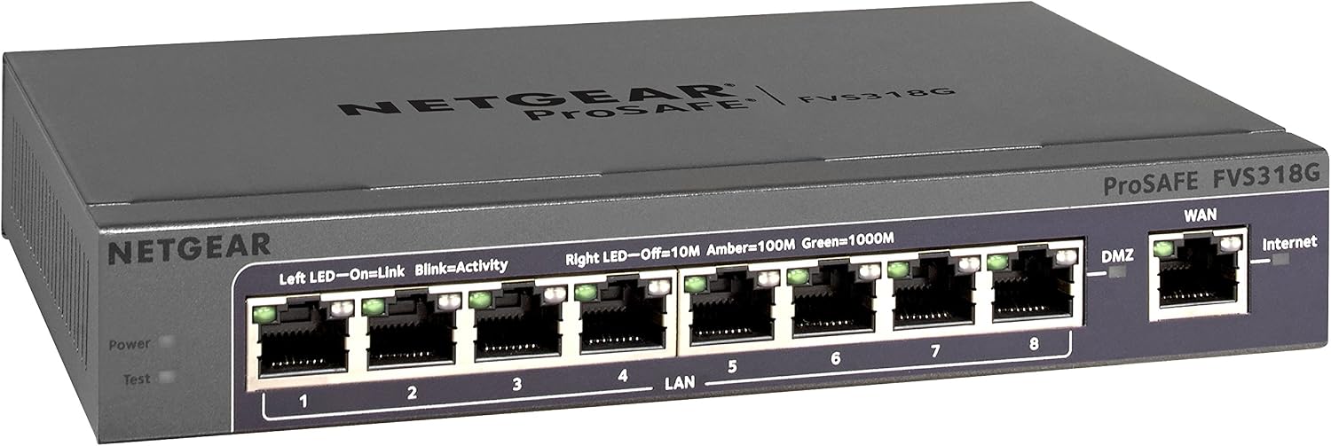 Netgear ProSafe Router, 8-Port Switch, Integrated (FVS318G-200NAS)