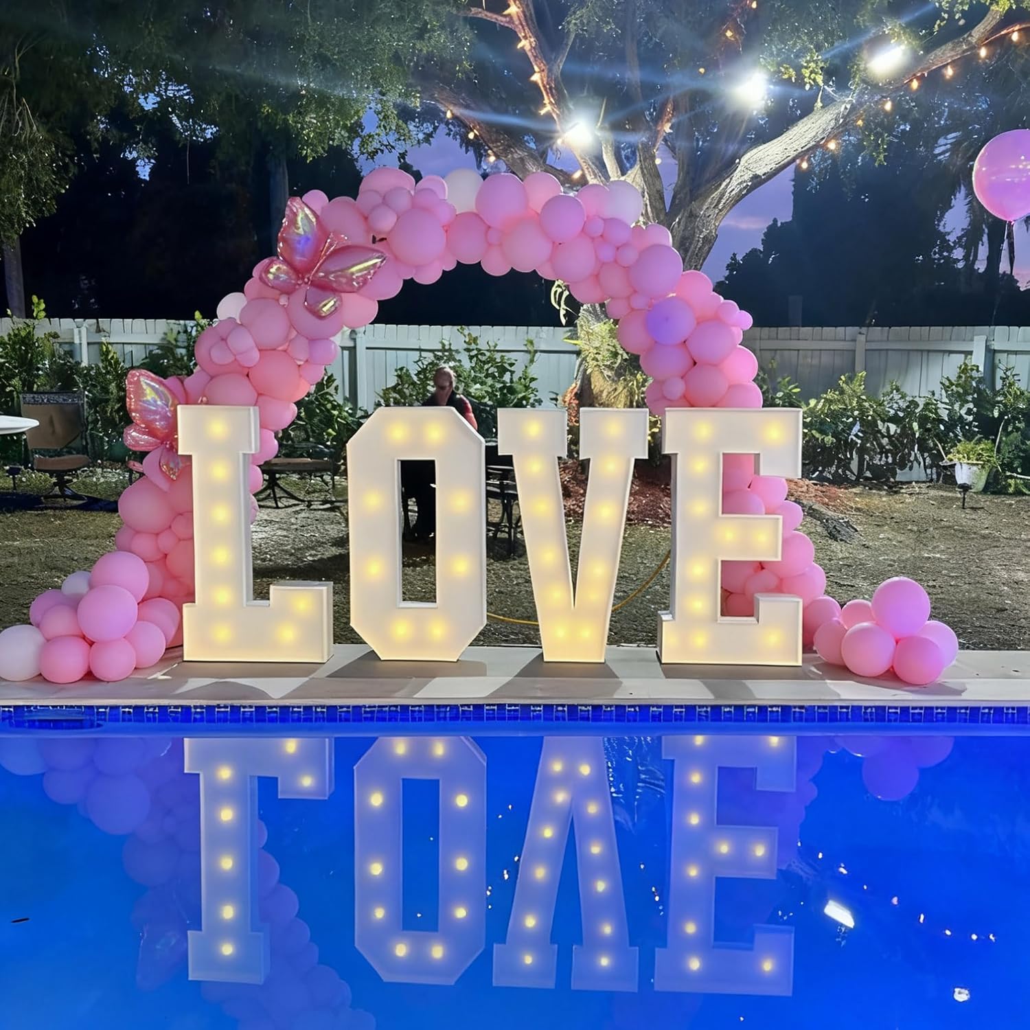 4FT Love Marquee Letters for Valentines Day Decorations, Large Love Light Up Letters for Wedding Decor, Romantic Wedding Engagement Proposal Anniversary Decoration for Party Decor