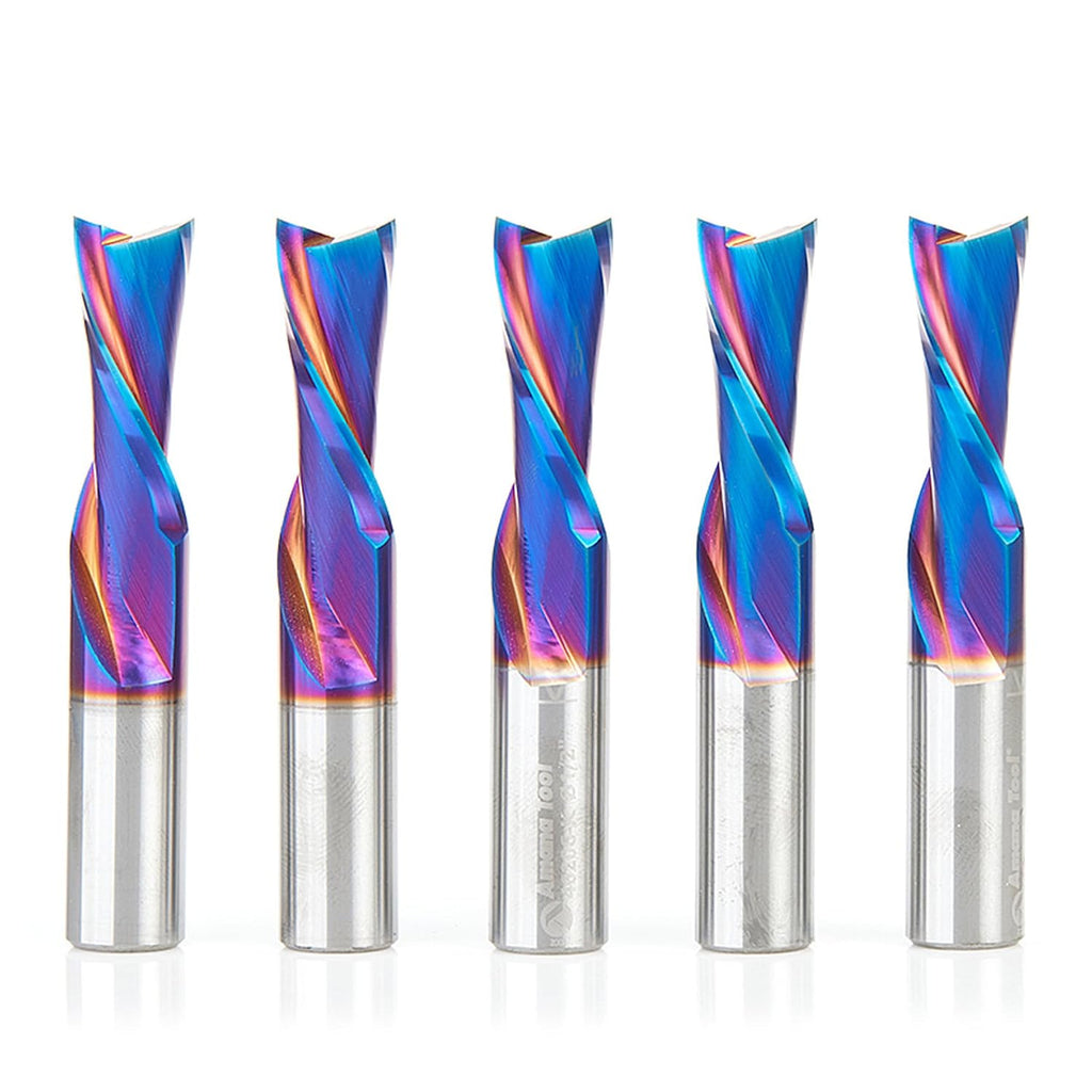Amana Tool 46206-K-5, 5-Pack SC Spektra Extreme Tool Life Coated Spiral Plunge 1/2 Dia x 1-1/4 CH x 1/2 SHK 3 Inch Long Down-Cut Router Bits
