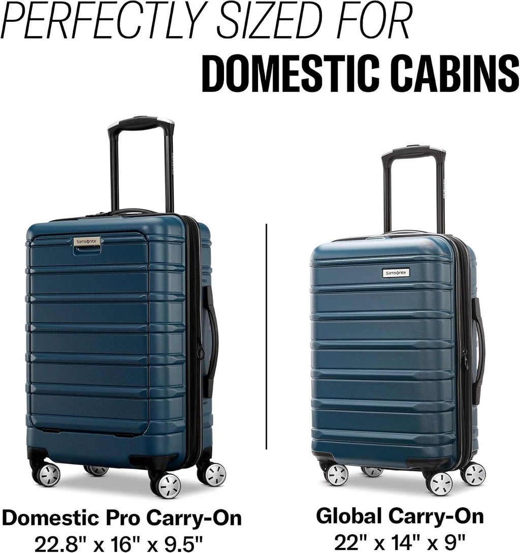 Samsonite Omni 2 Hardside Expandable Luggage with Spinner Wheels, Pro Carry-on, Lagoon Blue