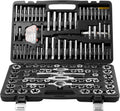 Happybuy 116-Piece Tap and Die Set, Metric & SAE, Bearing Steel Taps & Dies, Threading Tool for External & Internal Threads, Accessories & Storage Case