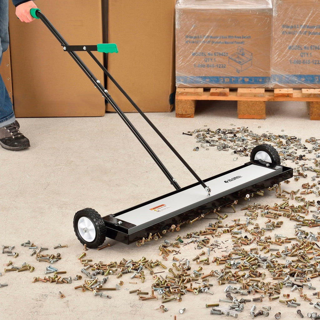 Global Industrial 36'W Heavy Duty Magnetic Sweeper With Release Lever