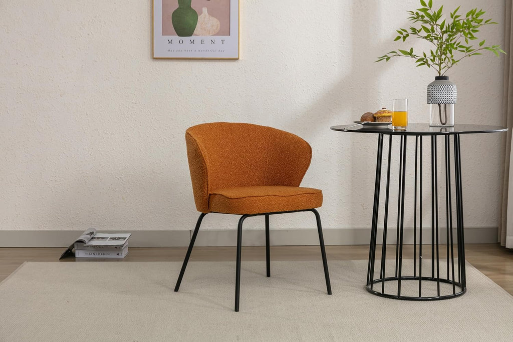 Luxury Velvet Dining Chairs with Swivel Function and Metal Legs Set of 2 (Grey + Black) Ideal for Living Room or Bedroom (Orange Set of 2)