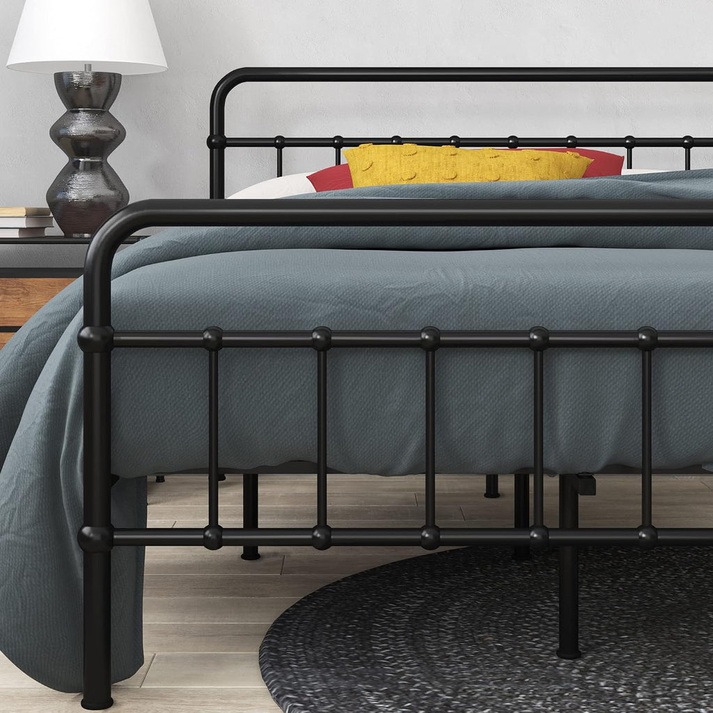 Zinus Florence Metal Platform Bed Frame, Mattress Foundation, No Box Spring Needed, Easy Assembly, Black, Twin