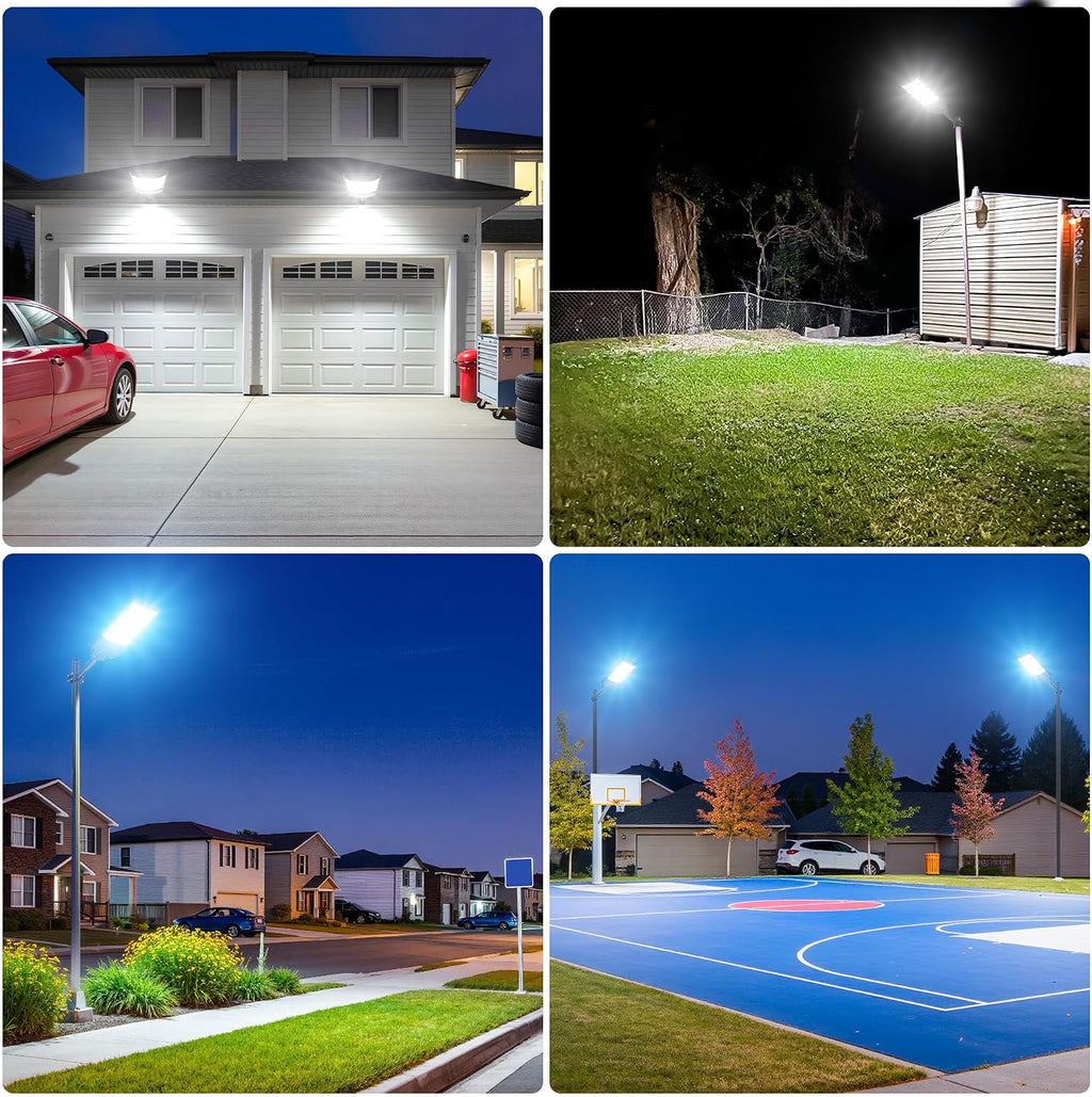 WYWNA 10000W Solar Street Lights Outdoor, Motion Sensor Dusk to Dawn Solar Flood Light, IP66 Waterproof Security Lighting with Remote Control for Yard, Driveway, Parking Lot, Garage (2Pack)