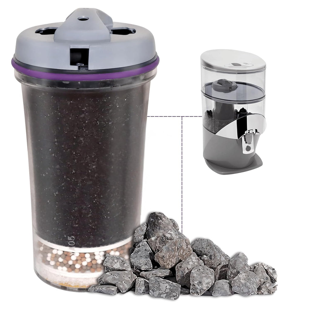 Gravity Water Filter Cartridge Replacement 13845 & Mineral Stones 13562 (Formerly 13846) for Nikken Water Filter Replacement PiMag, Mineral Rocks Filter Replacement for Waterfall Alkaline Dispenser