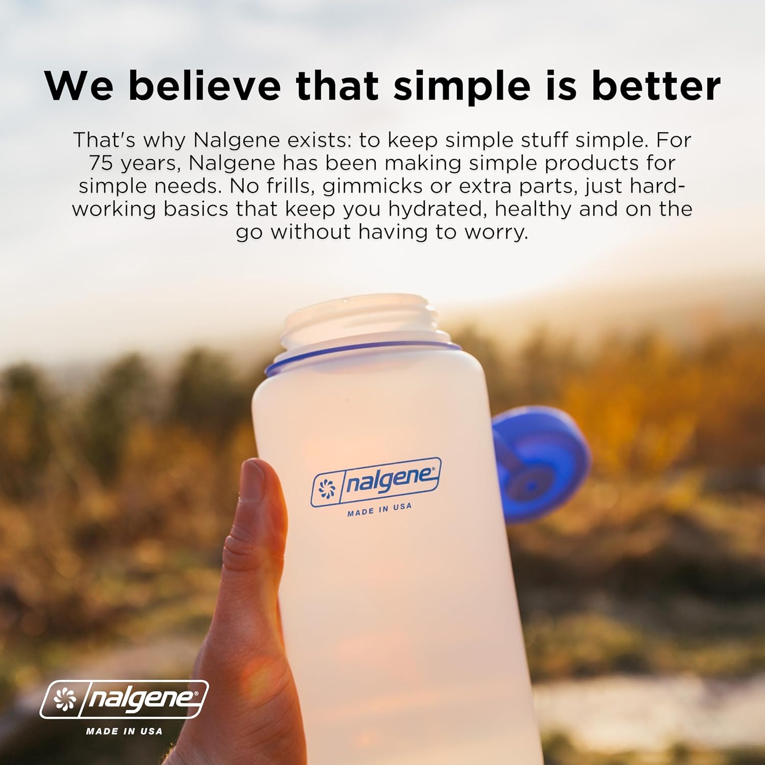 Nalgene 32 oz Wide Mouth Water Bottle | BPA-Free, Durable & Leak Proof, Lightweight Bottle for Hiking & Gym, Work & Travel