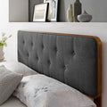 Modway Collins Tufted Twin Fabric and Wood Headboard in Walnut Charcoal