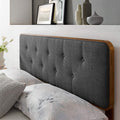Modway MOD-6234-WAL-CHA Collins Tufted Queen Fabric and Wood Headboard, Walnut Charcoal
