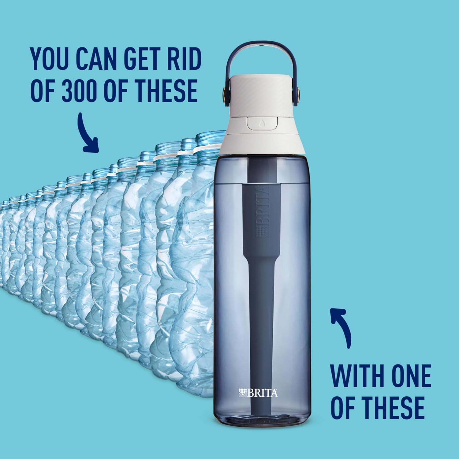 BRITA 36386 Premium Water Filter Bottles, 26oz, Night Sky (Pack of 6)
