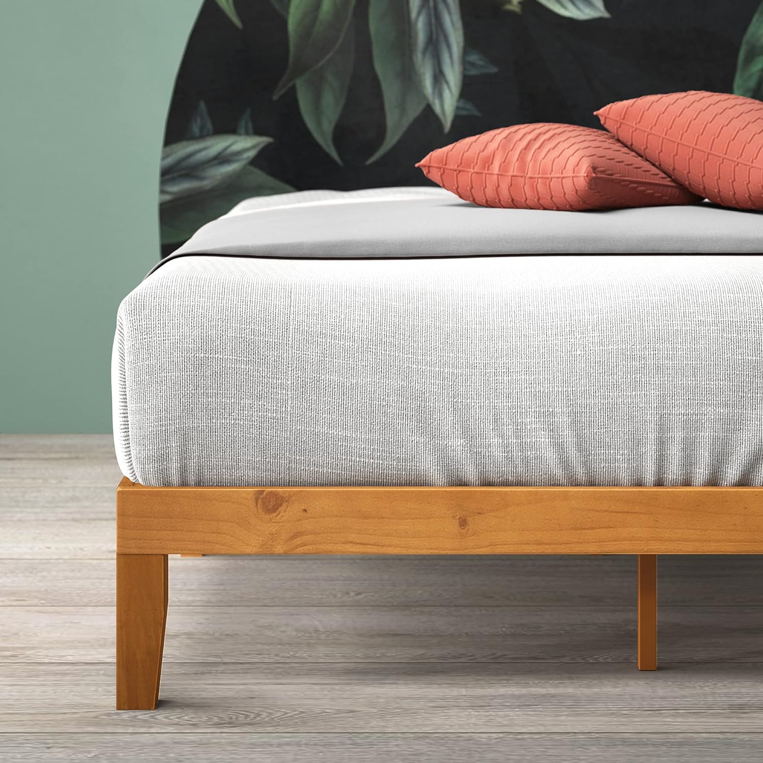 Zinus Alexia Wood Platform Bed Frame, Solid Wood Foundation, No Box Spring Needed, Wood Slat Support, Easy Assembly, Rustic Pine, Full