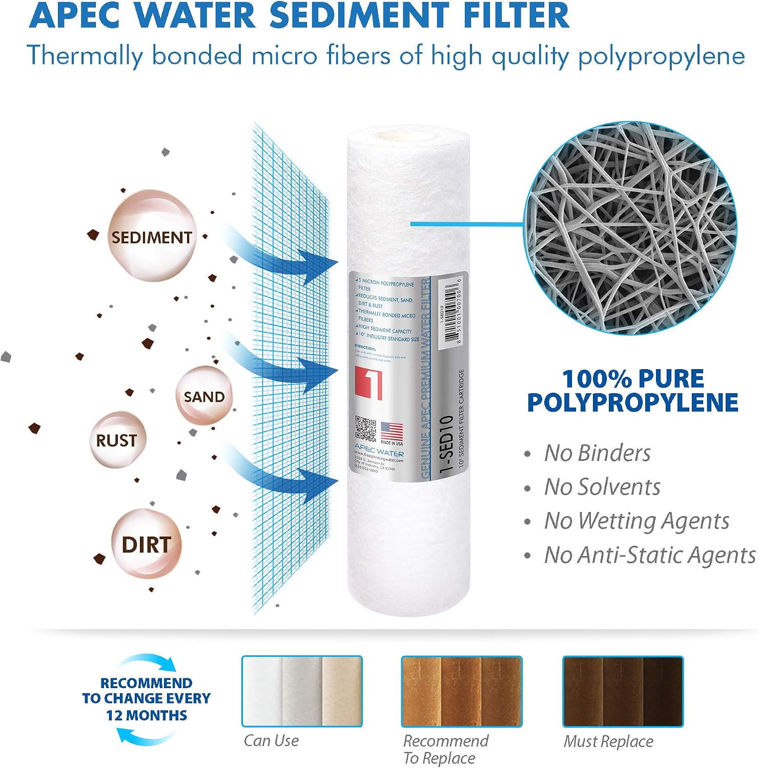 APEC FILTER-MAX45-38 US Made 50 GPD Complete Replacement Filter Set for Ultimate Series Reverse Osmosis Water Filter System with 3/8' Quick Dispense (for Upgraded 3/8' Output System)