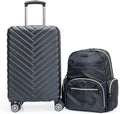 Kenneth Cole REACTION Sophie Women's Silky Nylon 15' Laptop & Tablet Anti-Theft RFID Travel Backpack Bag, Black With 20' Carry-On